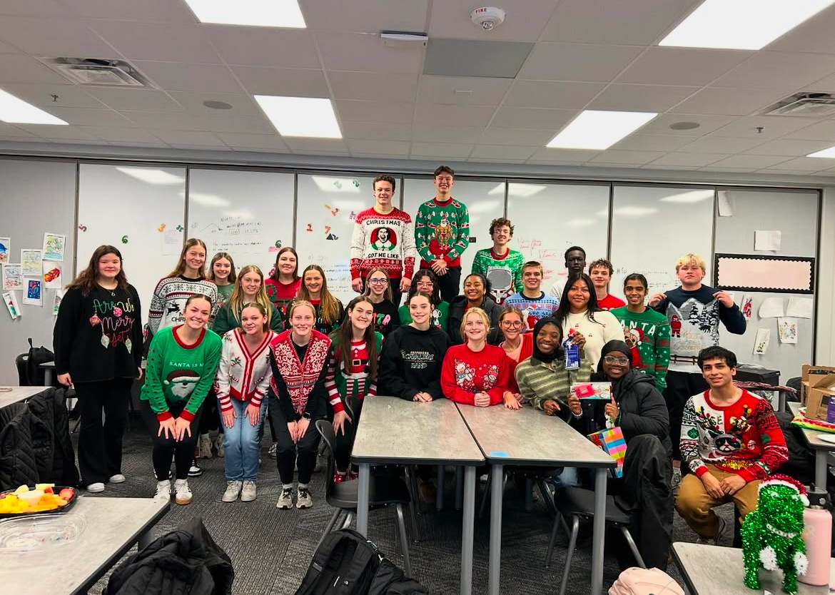 StuCo members celebrate Ugly Sweater Day